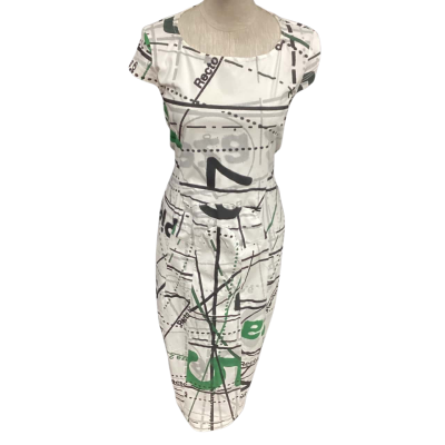 Black (Blak) - Womens  Size S Sleeveless Dress  Black  / Pattern / White 