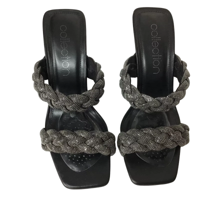 Collection  Womens  Size 40 Kinsley Black Plaited Slip On Heels