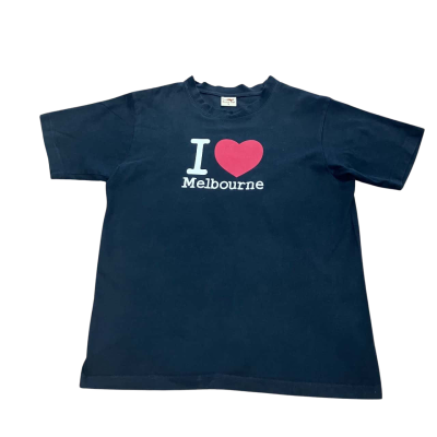 Retro Aussie Tee InLove Melbourne Size S T-shirt Black  