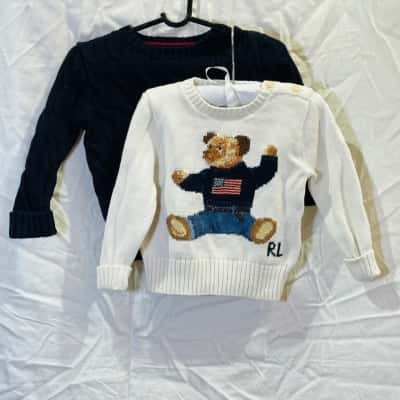 RALPH LAUREN Kids Size 12 Months Jumpers Navy Blue & White 