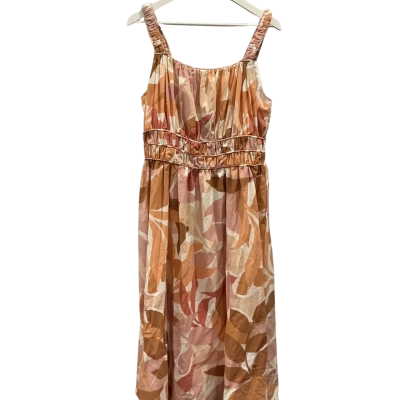 Girl and the Sun Womens  Size XXL Midi Dress Beige / Brown / Pattern / Pink  