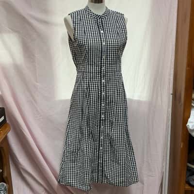 Trenery Womens  Size 10 Casual Dress Black  / Checked / White 
