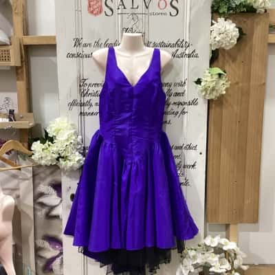 VINTAGE FIND!! PACO BRAND! BNWT RRP $195.00! Womens  Size 12 Cocktail Dress / Midi Dress / Party Dress / Sleeveless Dress  Black  / Purple 