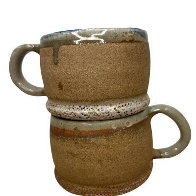 Set of Two Signed Studio Pottery Mugs
