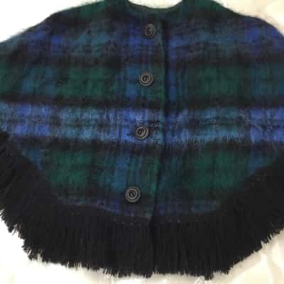 Gienrannoch Kids Mohair & Wool Poncho Shawl With Black Tassles - Made In Scotland