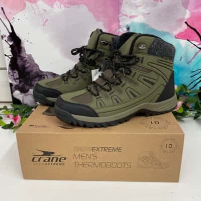 Mens Size 10 snow Thermoboots khaki green New