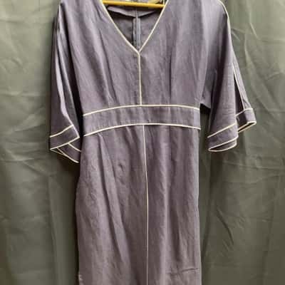 Regatta Womens Size 12 Navy Linen Blend Dress