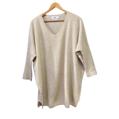 Notshy Womens  Size M / S V-Neck Jumper Brown / Cream 