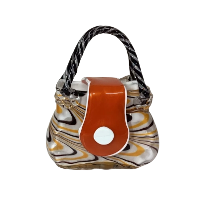 Murano Style Hand-Blown Art Glass Purse Vase