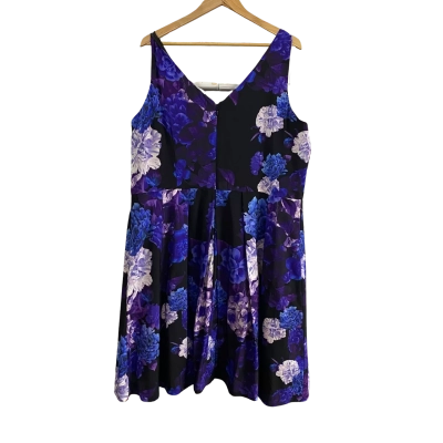 City Chic Womens  Size 18 purple floral dress 