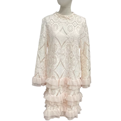  White Label Noba  Size 0 Long Sleeve Knee Length Lace Dress Pink  