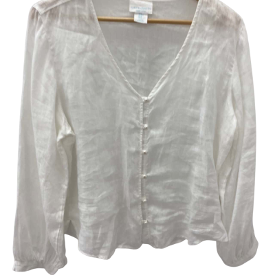 Cynthia Rowley Womens  Size M Long Sleeve Top White 
