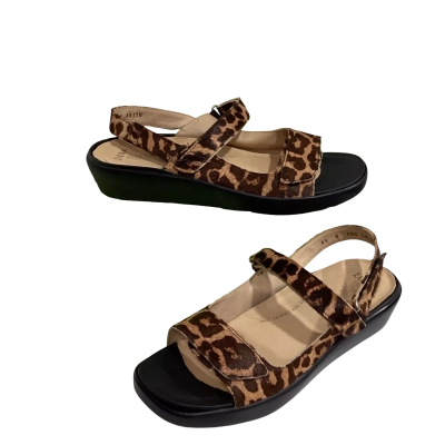 Ziera Womens Size 41 Monroe Leopard Pony Sandals