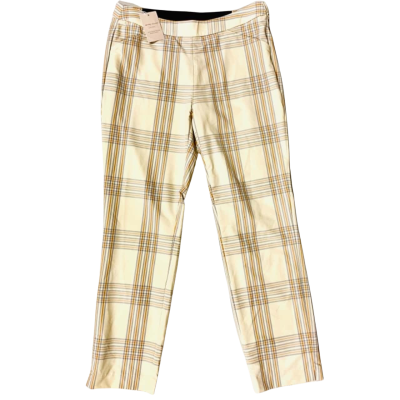 BNWT Peter Miller Size 8, Women’s Cream w/ Blue/Brown Plaid Pants