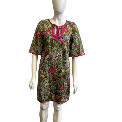 Leona Edmiston Women's Brand Size 2 Short Sleeved Midi Dress Floral 