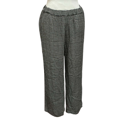 Anna Thomas Womens  Size 10 Wide Leg Pants Black  / Pattern / White 