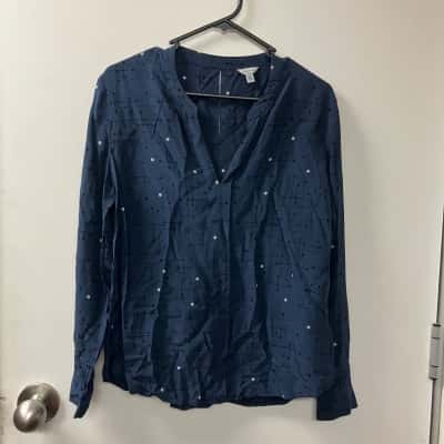 Jigsaw Womens  Size 8 Long Sleeve Top Blue 