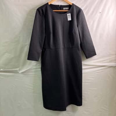 Jacqui-E Womens Size M Midi Dress Black BNWT