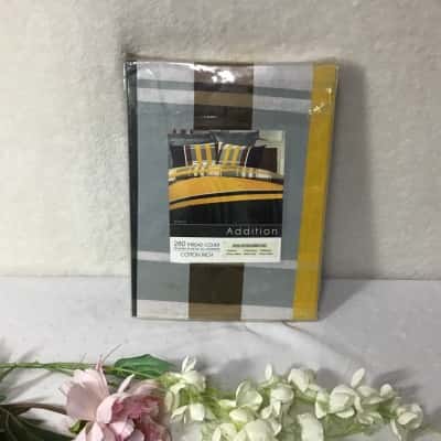 Ann Taylor Addition White / Yellow / Brown / Grey Pattern King Fitted Sheet Set (new)