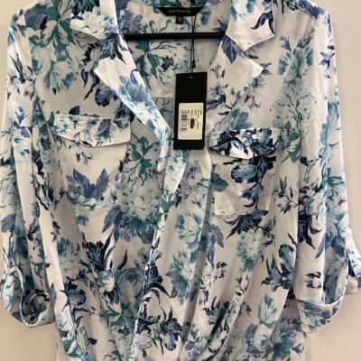 Portmans Womens  Size 10 3/4 Sleeve Shirt Floral 