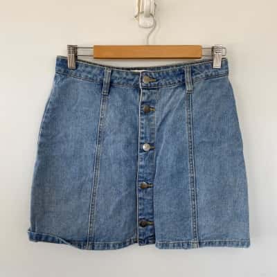 MP D Blue Button Up Denim Mini Skirt Size S