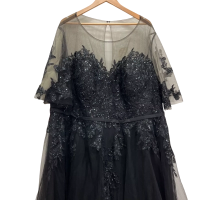 JJ's House Womens Black Sequins Dress Size 28 