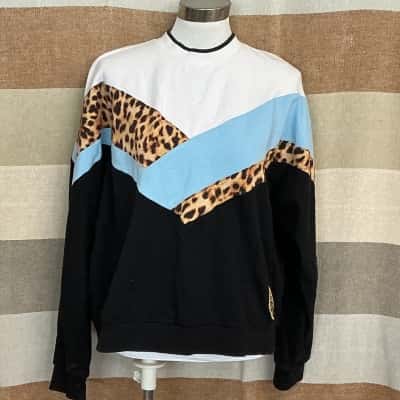 Jaggad Womens  Size L Jumper Black  / Blue / Other / Pattern / White 