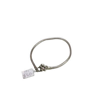 925 Silver Bracelet With Pink Cubic Zirconia Stone Set In Silver Flower - BNWT