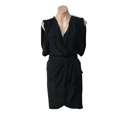 Sass & Bide No Never Womens Size 38 Black Silk Relaxed Fit Sleeveless Wrap Dress (new)