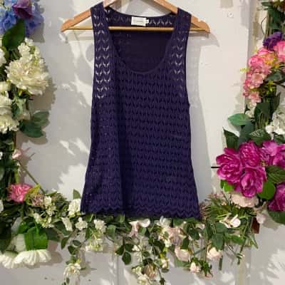 Flannel Womens  Size 10 /-12 / M Sleeveless Top Purple 