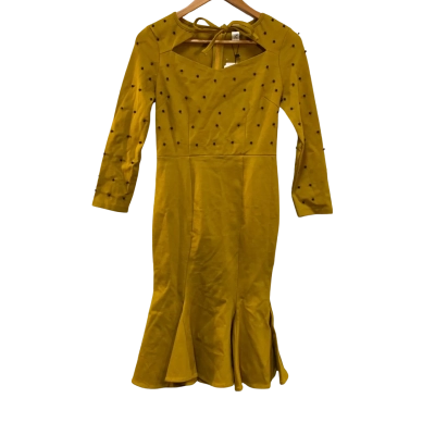Echo MIDUO Womens  Size M Long Sleeve Dress Yellow 