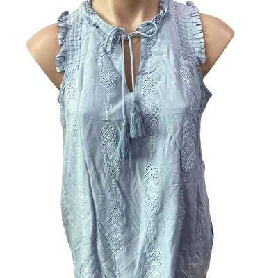 Wrangler Simone Blouse Size 10 Light Blue
