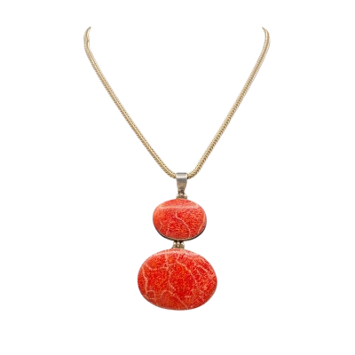  Womens Necklace Red / Silver 