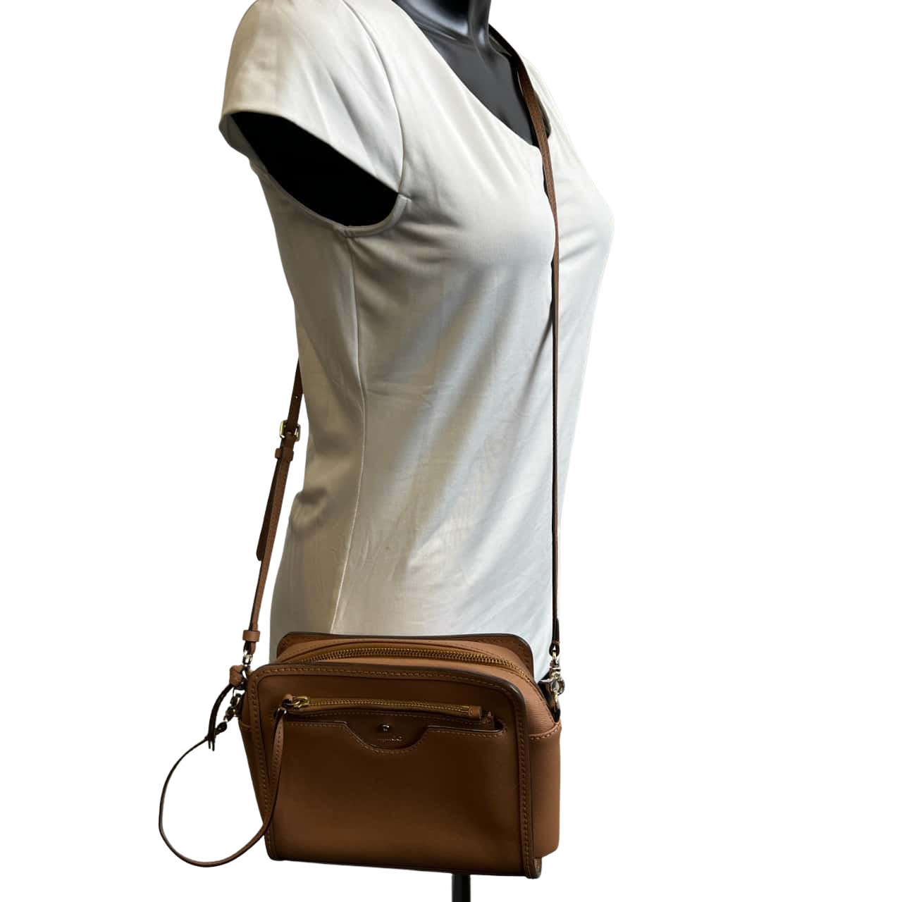 Mimco Womens Leather Crossbody Bag Brown (s)