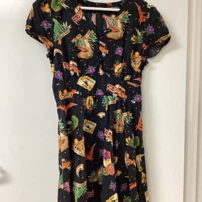 Dangerfield Womens  Size 10 Onesie Black  / Gold / Red 