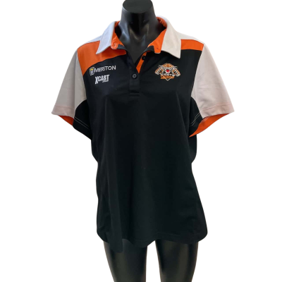 NRL WEST TIGERS Womens  Size 18 T-Shirt Black  / Orange / White 