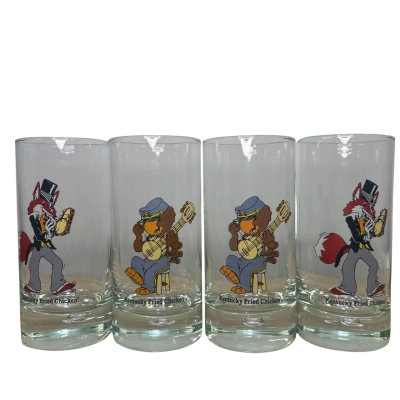 Set of 4 Vintage 80’s KFC Promotional Drinking Glasses