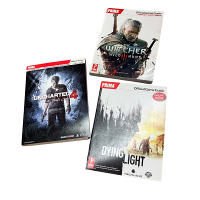 Prima Official Guides x 3 Uncharted 4, The Witcher & Dying Light