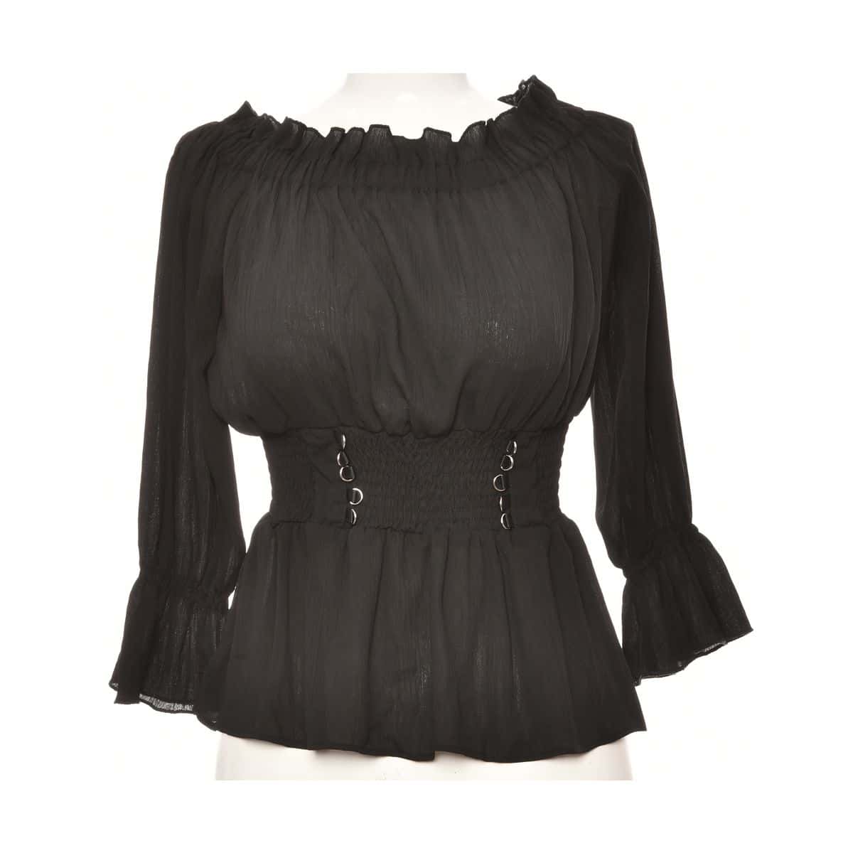 Timing Women's Size L Long Sleeve Blouse Black (s)