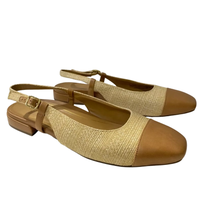 Vionic Womens Size 11 Open Back Flats Beige/ Brown 