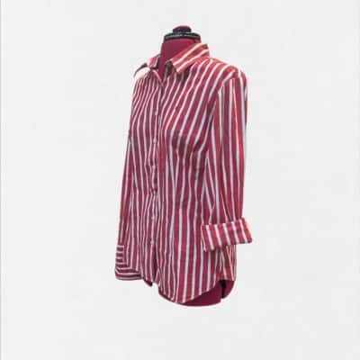 Tommy Hilfiger Womens  Size 14 Button Up Top Pinstriped / Red / White 