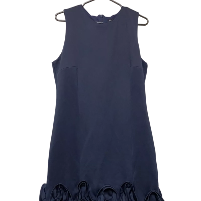  Womens  Size 42 Navy Blue Ruffle Dress