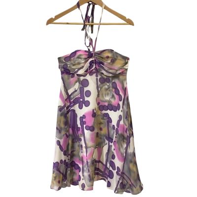 Wayne Cooper Womens Size 2 Halter Neck Dress Multicoloured / Pattern 