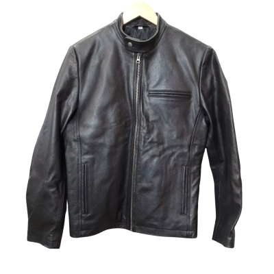  Mens Size S/M Black Leather Jacket