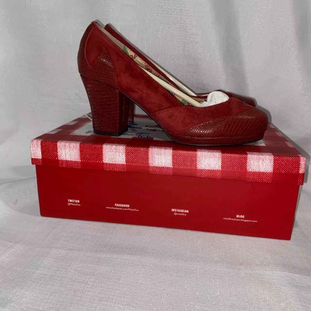 Miss L Fire - Suede Addie Heels In The Colour Red Rust Size 38 - New ...