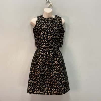 French Connection Womens 2pce top & skirt set  Size 6 Black & Gold 