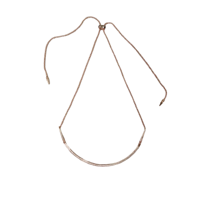  Women's Rose Gold Adjustable Slider Necklace