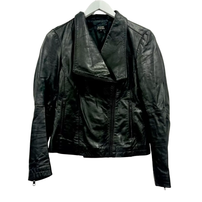 Just Jeans Black Leather Jacket Size 8