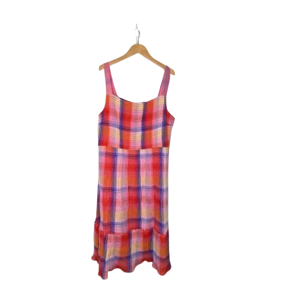 Taking Shape Womens  Size 22 Midi Dress Checked / Multicoloured 