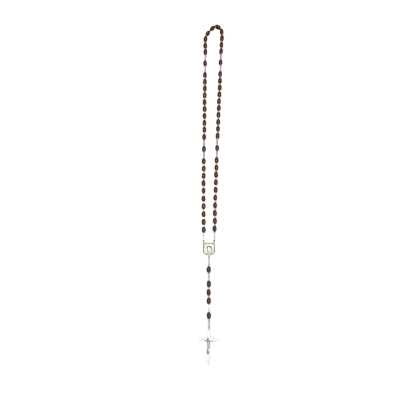 Vintage Rosary With Metal Crucifix - Made In Italy